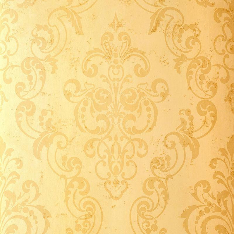 Giovan Damask Maize 529121 by Schumacher Wallpaper Palazzo 27.0" - Fabric Carolina -