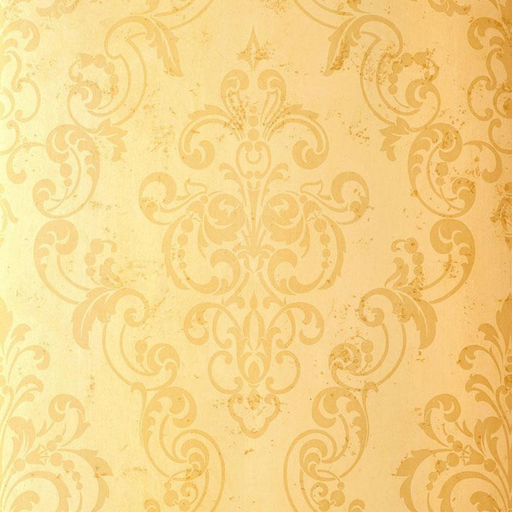 Giovan Damask Maize 529121 by Schumacher Wallpaper Palazzo 27.0" - Fabric Carolina -