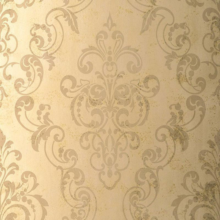 Giovan Damask Taupe 529123 by Schumacher Wallpaper Palazzo 27.0" - Fabric Carolina -