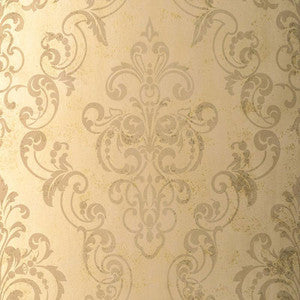Giovan Damask Taupe 529123 by Schumacher Wallpaper