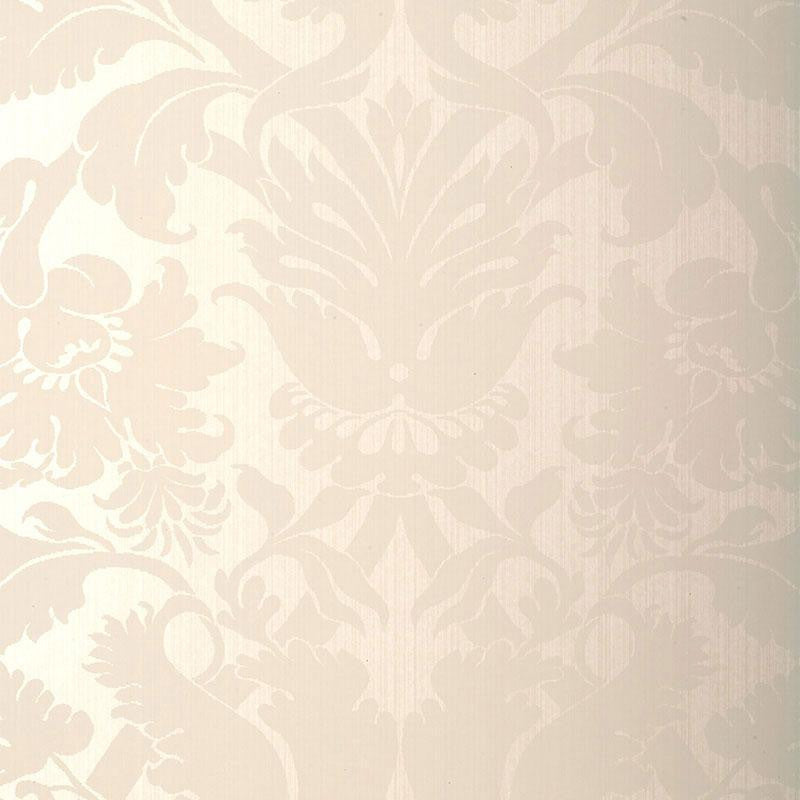 Fiorella Damask Pearl 529190 by Schumacher Designer Wallpaper Palazzo 27.0" - Swanky Fabrics -