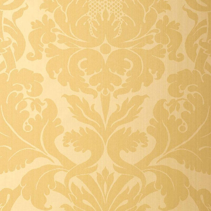 Fiorella Damask Yellow 529191 by Schumacher Designer Wallpaper Palazzo 27.0" - Swanky Fabrics -