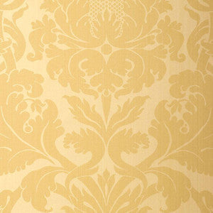 Fiorella Damask Yellow 529191 by Schumacher Wallpaper