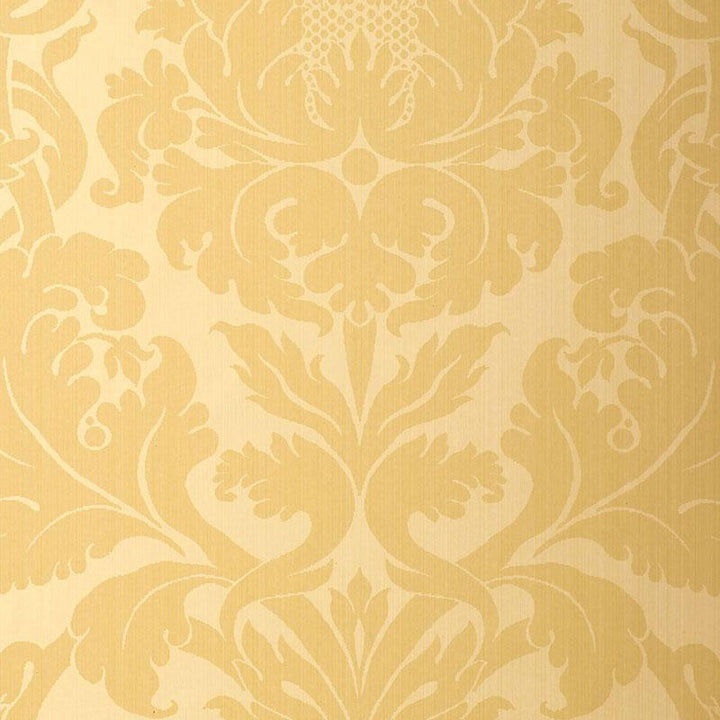 Fiorella Damask Yellow 529191 by Schumacher Wallpaper Palazzo 27.0" - Fabric Carolina -