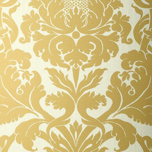 Fiorella Damask Patina 529192 by Schumacher Wallpaper