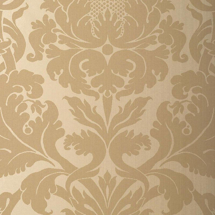 Fiorella Damask Oatmeal 529193 by Schumacher Wallpaper Palazzo 27.0" - Fabric Carolina -