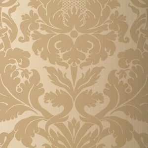 Fiorella Damask Oatmeal 529193 by Schumacher Wallpaper