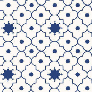Taj Trellis Jaipur Blue 5006620 by Schumacher Wallpaper