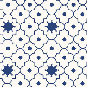 Taj Trellis Jaipur Blue 5006620 by Schumacher Wallpaper