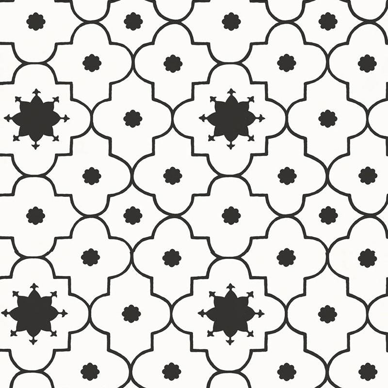 Taj Trellis Noir 5006623 by Schumacher Wallpaper Martyn Lawrence Bullard 13.5" - Fabric Carolina -