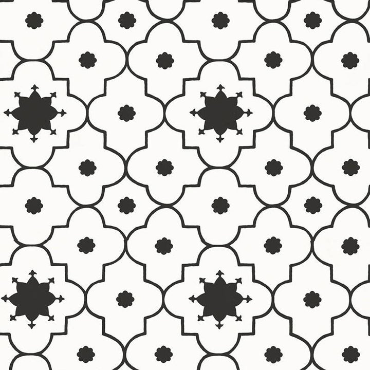 Taj Trellis Noir 5006623 by Schumacher Wallpaper Martyn Lawrence Bullard 13.5" - Fabric Carolina -