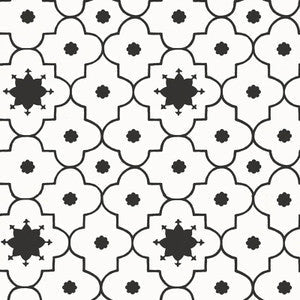 Taj Trellis Noir 5006623 by Schumacher Wallpaper