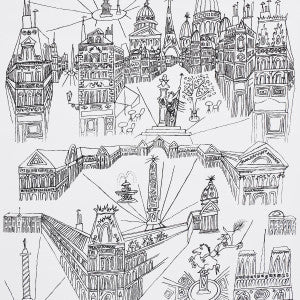 Views Of Paris Black & White 2705780 by Schumacher Wallpaper