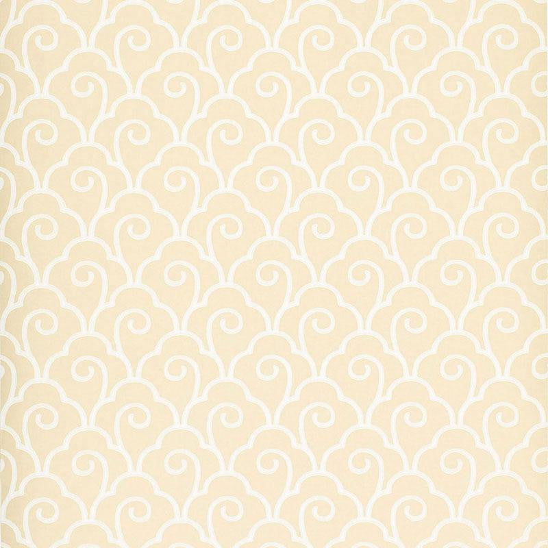 Scallop Filigree Cream 5001050 by Schumacher Designer Wallpaper Simply Charming 10.25" - Swanky Fabrics -