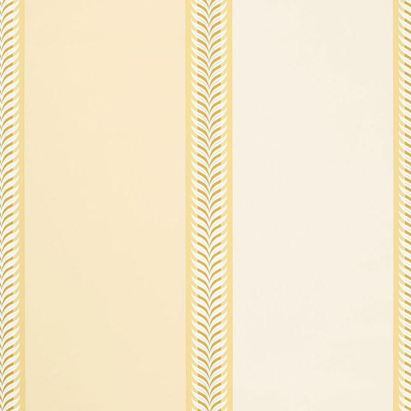Valais Stripe Soft Yellow 5002471 by Schumacher Designer Wallpaper Essential - Swanky Fabrics -