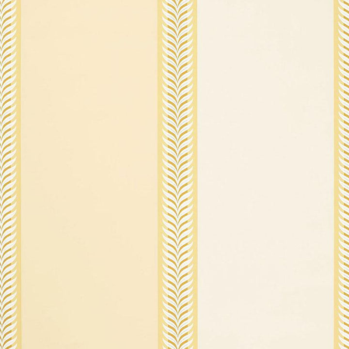 Valais Stripe Soft Yellow 5002471 by Schumacher Wallpaper Essential - Fabric Carolina -