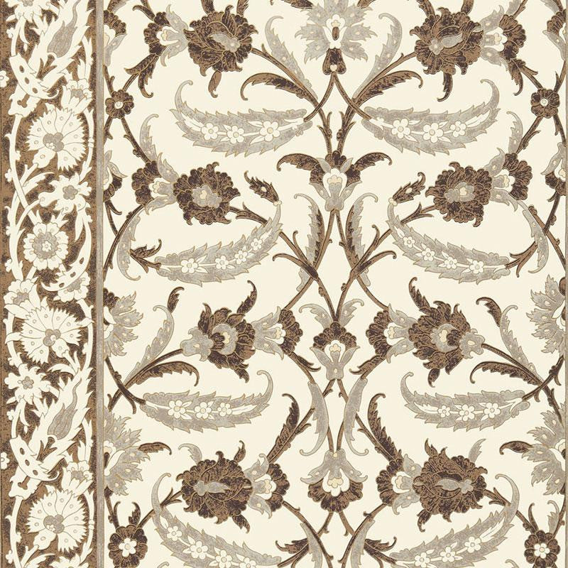 Topkapi Sepia 5006661 by Schumacher Designer Wallpaper Ottoman Chic 27.0" - Swanky Fabrics -