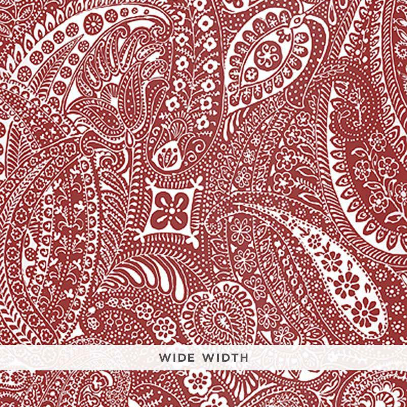 Paisley Print Red 5003191 by Schumacher Designer Wallpaper Avant Garde 50.5" - Swanky Fabrics -