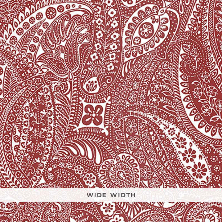 Paisley Print Red 5003191 by Schumacher Designer Wallpaper Avant Garde 50.5" - Swanky Fabrics -