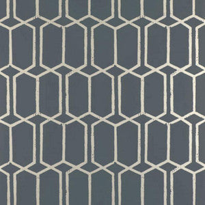Modern Trellis Charcoal Metallic 5003281 by Schumacher Wallpaper