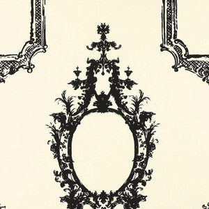 Go Baroque Noir & Blanc 5003290 by Schumacher Wallpaper