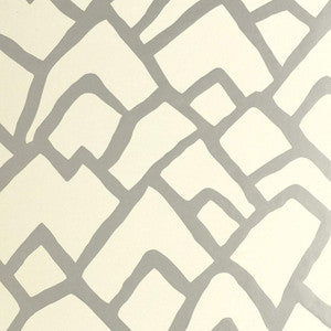 Zimba Silver 5003300 by Schumacher Wallpaper