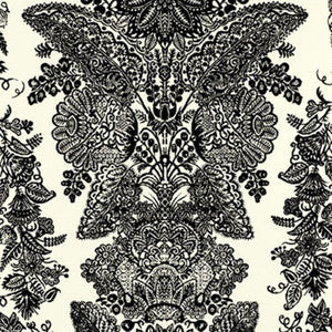 Lace Black & Ivory 5003320 by Schumacher Wallpaper