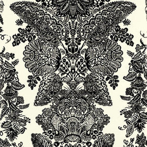 Lace Black & Ivory 5003320 by Schumacher Wallpaper