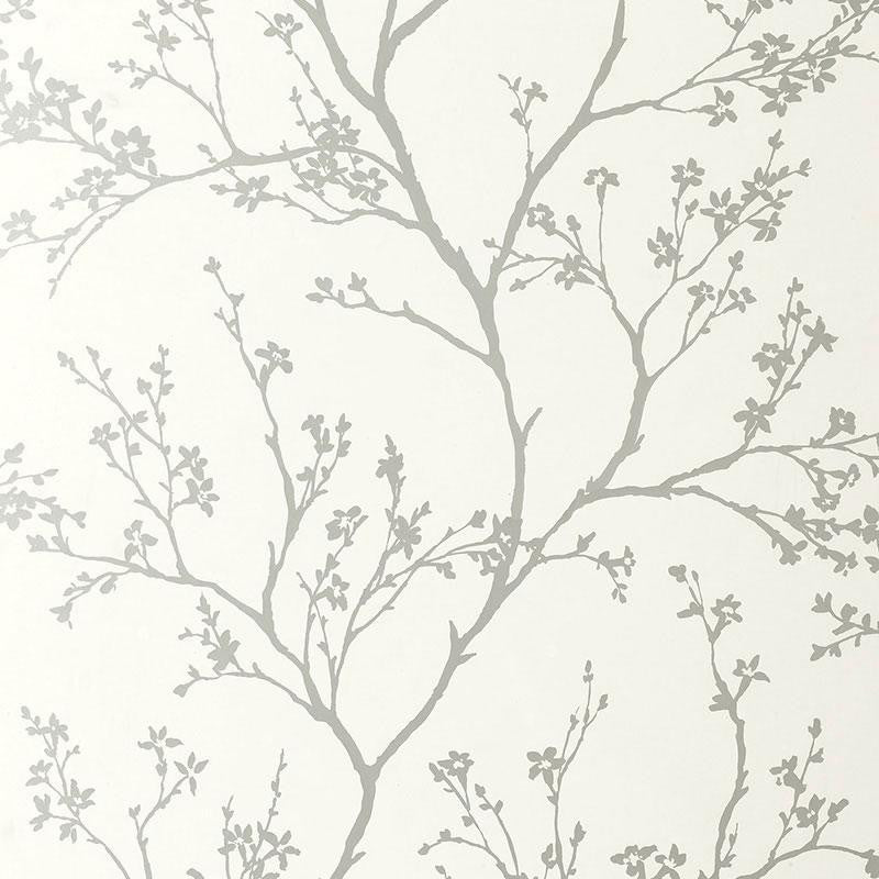 Twiggy Silver 5003340 by Schumacher Designer Wallpaper Avant Garde 27.0" - Swanky Fabrics -