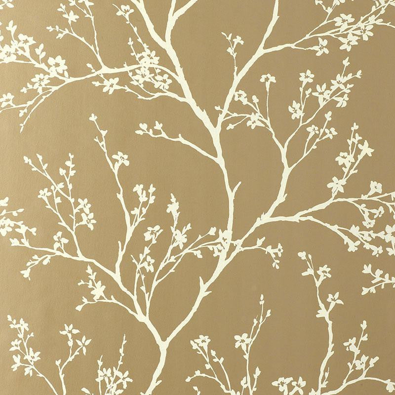 Twiggy Champagne 5003341 by Schumacher Wallpaper Avant Garde 27.0" - Fabric Carolina -