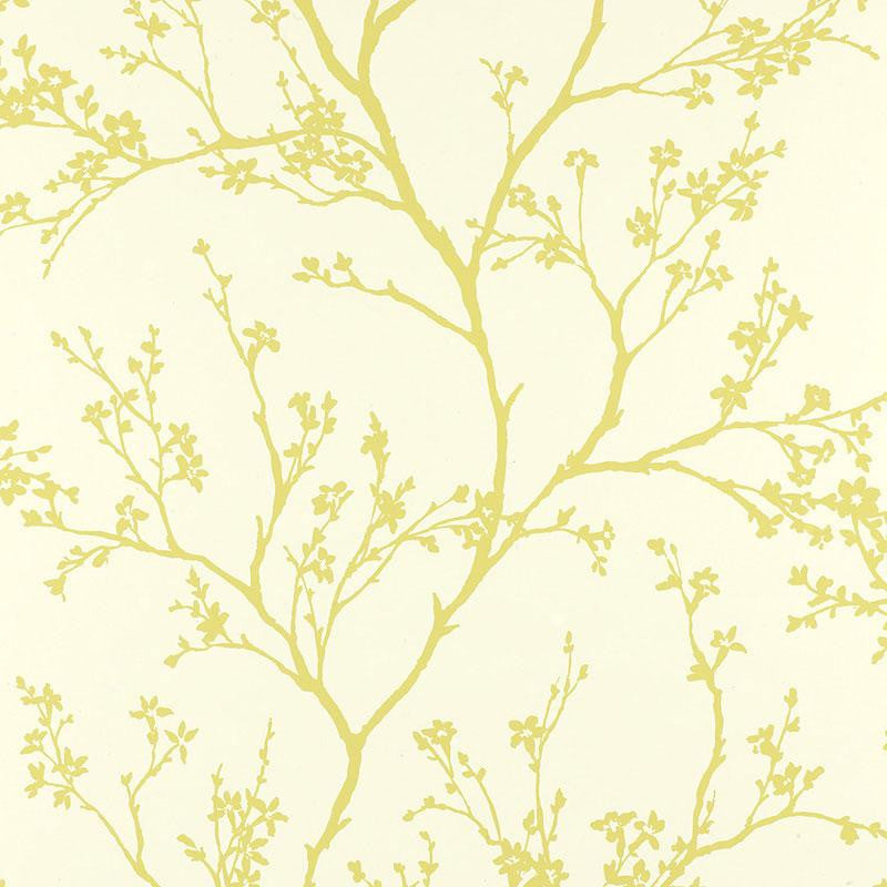 Twiggy Soft Chartreuse 5003342 by Schumacher Designer Wallpaper Avant Garde 27.0" - Swanky Fabrics -