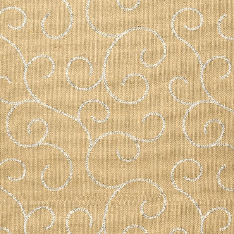 Adhafera Scroll Straw 5003541 by Schumacher Designer Wallpaper Atelier 17.38" - Swanky Fabrics -