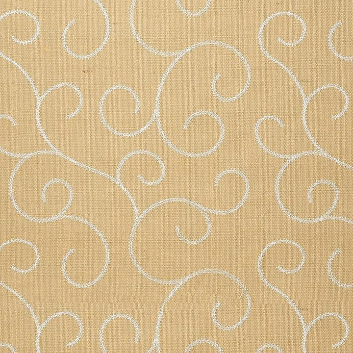 Adhafera Scroll Straw 5003541 by Schumacher Designer Wallpaper Atelier 17.38" - Swanky Fabrics -