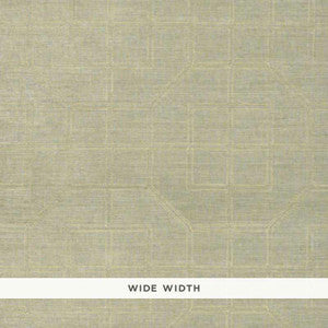 Linyi Embroidered Fret Sisal Mist 5003552 by Schumacher Wallpaper