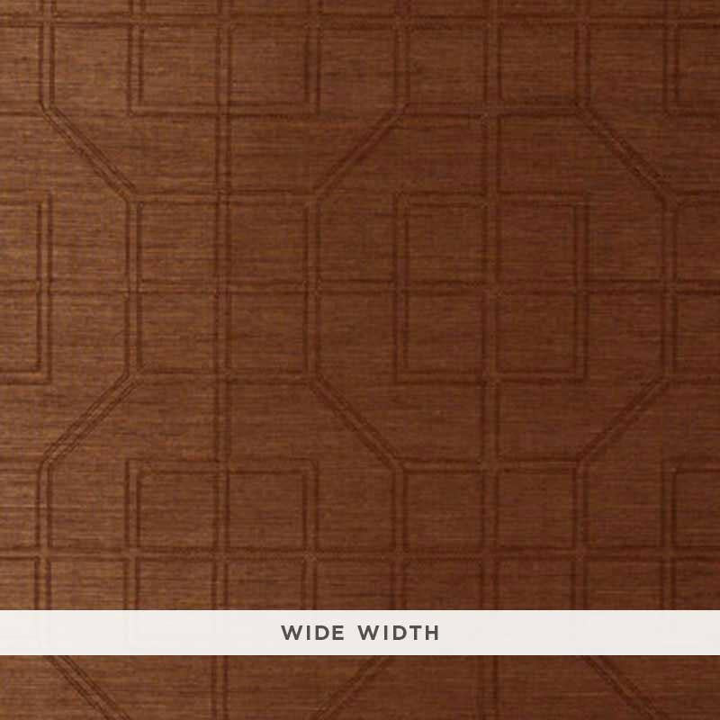 Linyi Embroidered Fret Sisal Chestnut 5003554 by Schumacher Wallpaper Atelier 17.12" - Fabric Carolina -
