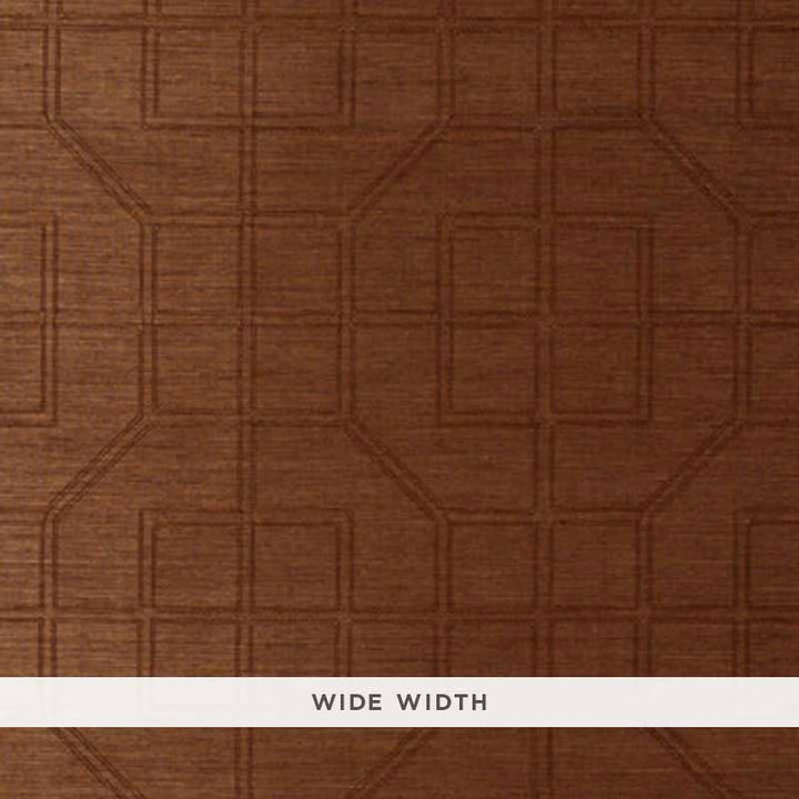 Linyi Embroidered Fret Sisal Chestnut 5003554 by Schumacher Wallpaper Atelier 17.12" - Fabric Carolina -