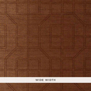 Linyi Embroidered Fret Sisal Chestnut 5003554 by Schumacher Wallpaper