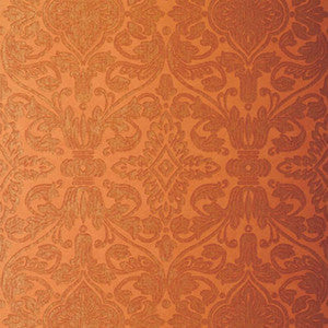 Varenna Damask Terracotta 5003603 by Schumacher Wallpaper