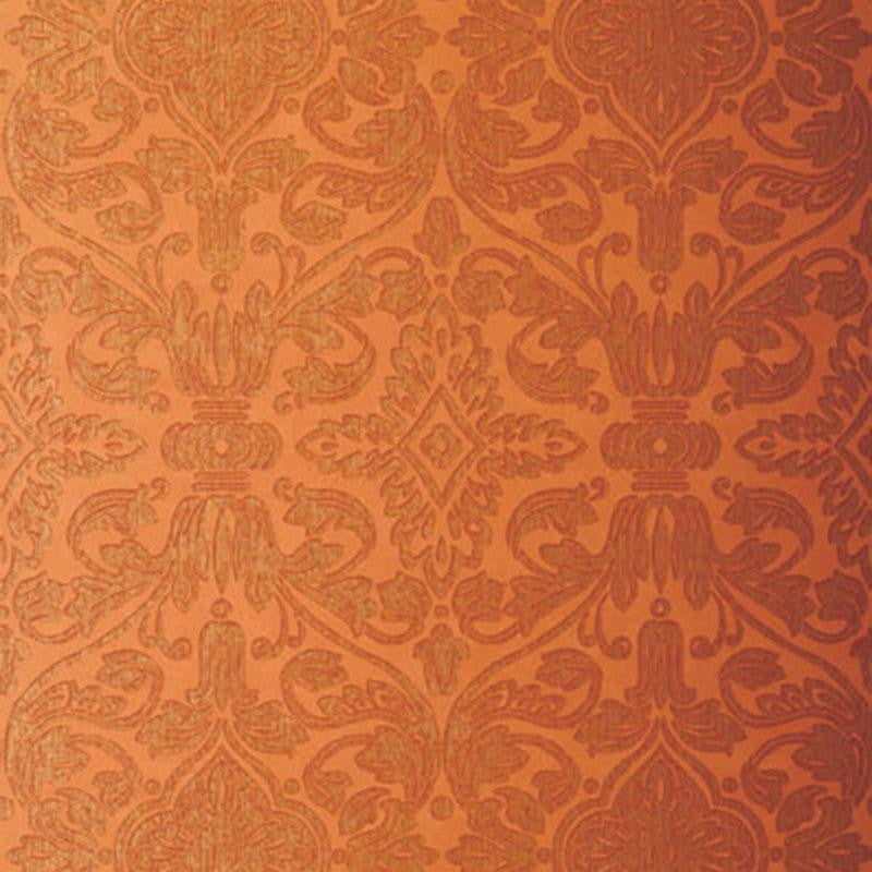 Varenna Damask Terracotta 5003603 by Schumacher Wallpaper Palazzo 13.5" - Fabric Carolina -