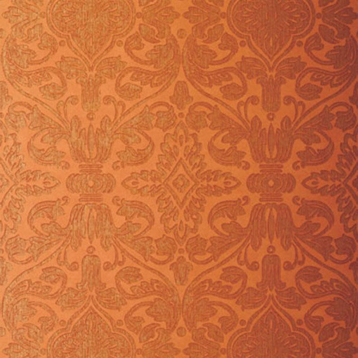 Varenna Damask Terracotta 5003603 by Schumacher Wallpaper Palazzo 13.5" - Fabric Carolina -
