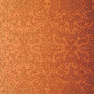 Varenna Damask Terracotta 5003603 by Schumacher Wallpaper