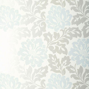 Saraceno Damask Aquamarine 5003631 by Schumacher Wallpaper