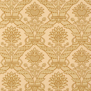 Siena Damask Natural 5003650 by Schumacher Wallpaper