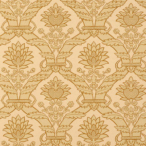 Siena Damask Natural 5003650 by Schumacher Wallpaper