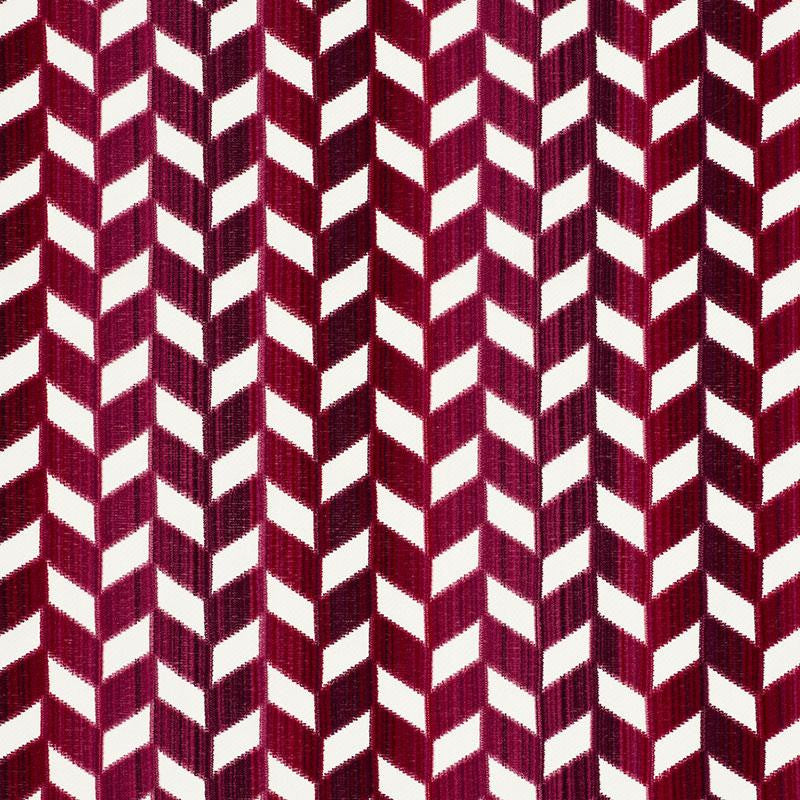 Chevron Stri Velvet Garnet 72812 by Schumacher Fabric Cut & Patterned Velvets 27.0" - Fabric Carolina -