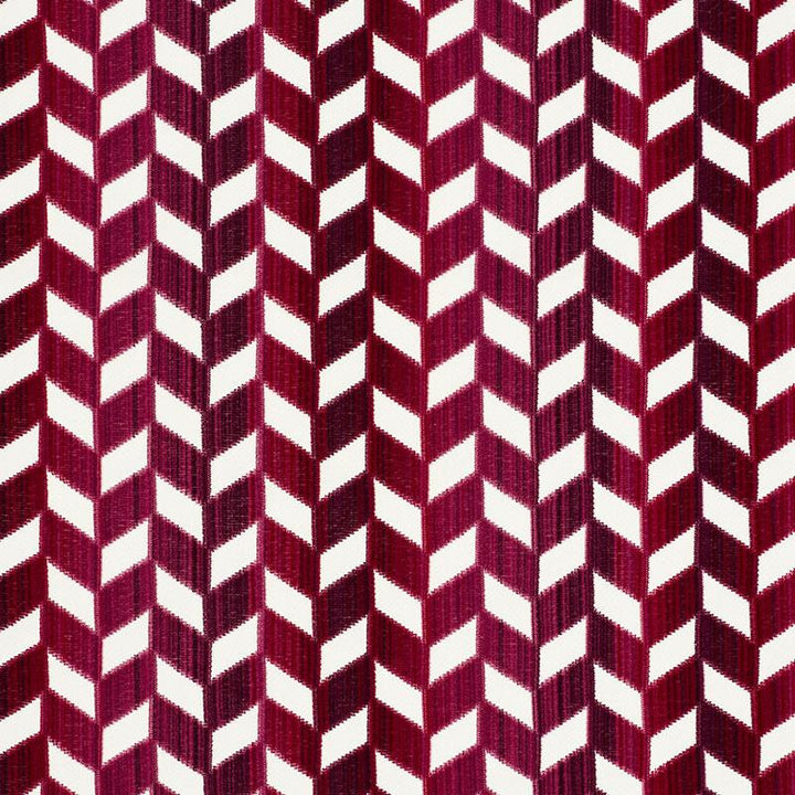 Chevron Stri Velvet Garnet 72812 by Schumacher Fabric Cut & Patterned Velvets 27.0" - Fabric Carolina -