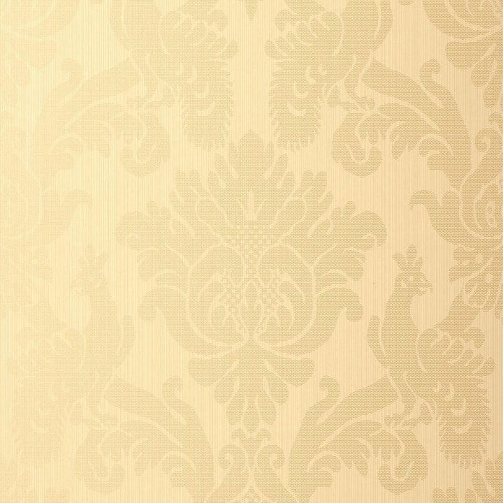 Valette Strie Damask Champagne 5003660 by Schumacher Wallpaper Palazzo 10.25" - Fabric Carolina -