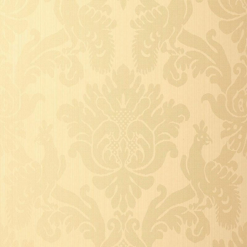 Valette Strie Damask Champagne 5003660 by Schumacher Designer Wallpaper Palazzo 10.25" - Swanky Fabrics -