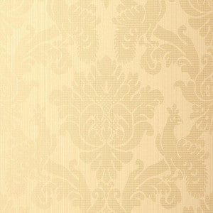 Valette Strie Damask Champagne 5003660 by Schumacher Wallpaper