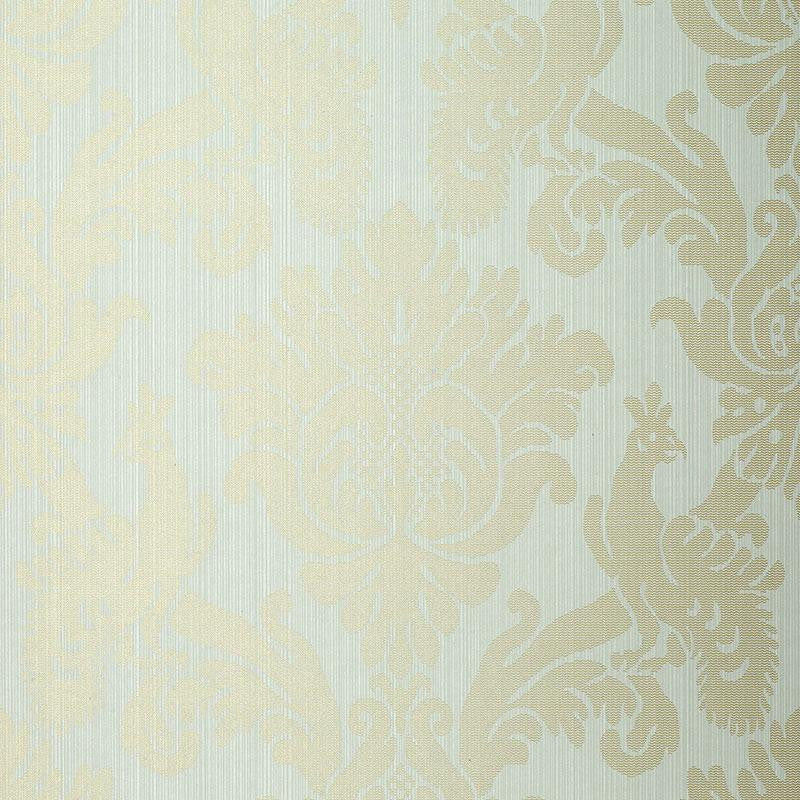 Valette Strie Damask Robin'S Egg 5003662 by Schumacher Wallpaper Palazzo 10.25" - Fabric Carolina -